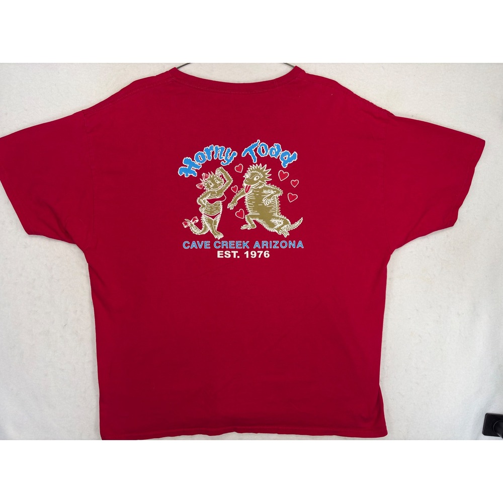 Hanes The Horny Toad Cave Creek Arizona Graphic T-Shirt Red Mens 2XL